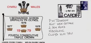 Welsh Rugby Union Fourth Consecutive Triple Crown Cover (1979) photo