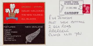Welsh Rugby Union Welcomes The 1978 Touring Zealand All Blacks Cover (1978) photo