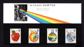 1987 Sir Isaac Newton Presentation Pack Sg 1351 - 1354 photo
