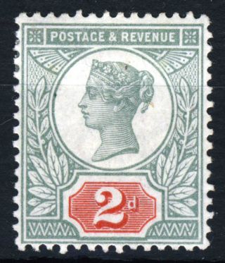 Gb Qv 1887 Jubilee Issue 2d.  Yellow - Green & Scarlet Sg 199 (spec K30[1]) photo