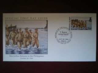 Marshall Island Wwii 1944 1 Cover Macarthur Returns To Phillipines photo