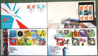 Gb 4 Fdcs London Olympics & Paralympics 2012 - Defins,  Booklet,  Journey To 2012, photo