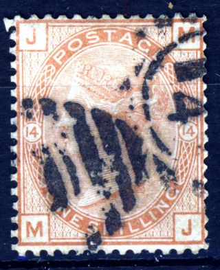 Gb Qv 1881 1/ - Orange - Brown Plate 14 Mj Watermark Crown Sg 163 (specj117) Vfu photo