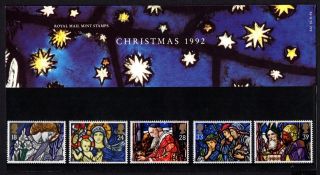 1992 Christmas Presentation Pack Sg 1634 - 1638 photo