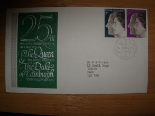 1972 Gb 25th Wedding Anniv The Queen Edinburgh Bureau Postmark photo