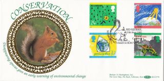 (31276) Gb Benham Fdc Squirrel / Conservation Green Issue - Kendal 15 Sept 1992 photo