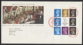 1990 London Life Booklet Pane Fdc First Day Cover Pm: Bureau photo