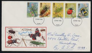 Great Britain 1098 - 1102 Fdc Insects,  Flowers photo