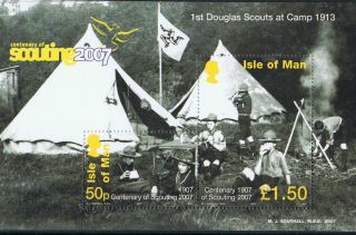 Isle Of Man 2007 Boy Scouts Centenary Of Scouting Mini - Sheet - Nh photo