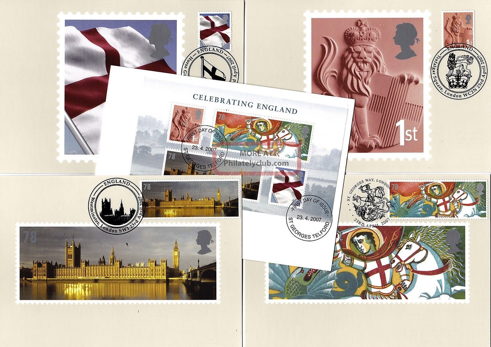 2007 Celebrating England Phq Cards With Related Fdi Handstamps No Cgb3 Great Britain photo