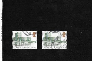 Gb - Sg1611 Green 1pound Carrickfergus Castle Error Stamp 2 - Nd Series F - Vf photo