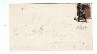 Gb 1850 ' S Victorian Penny Red (sg 17) On Cover Numeral Postmark photo