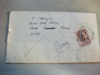 Censor Stamp Cover,  From Peru To Connecticut,  Usa.  1940s.  Wwii. photo