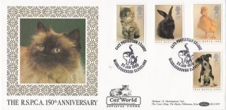 (31339) Gb Benham Fdc Rspca - Cat World Shoreham 23 Jan 1990 photo