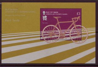 Isle Of Man 2012 London Olympics Minisheet Cycling Unmounted, . photo