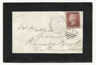 1858 1d Red Plate 170 (qk) On Cover photo