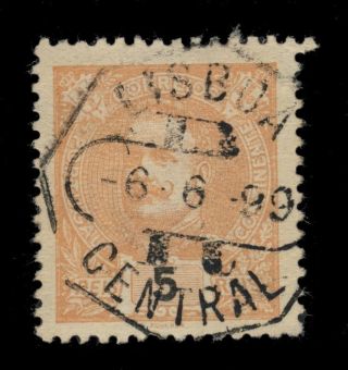 Portugal - 1899 - Minr.  125a 5r Cancelled Lisboa Central Octogonal Date Stamp photo