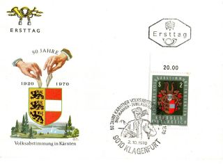 Austria 2 October 1970 Coat Of Arms Of Karnten First Day Cover Shs photo