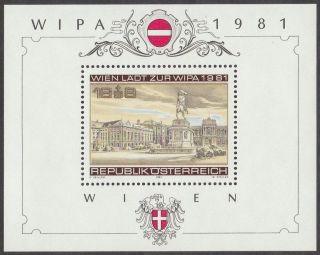 Austria 1981 Minisheet - Wipa Int Stamp Exhibition Vienna (neue Hofburg) photo