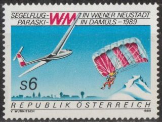 Austria 1989 Stamp - World Gliding World Paraskiing Championships photo