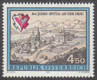 Austria 1991 Stamp - 800th Anniversary Spittal An Der Drau (merian) photo