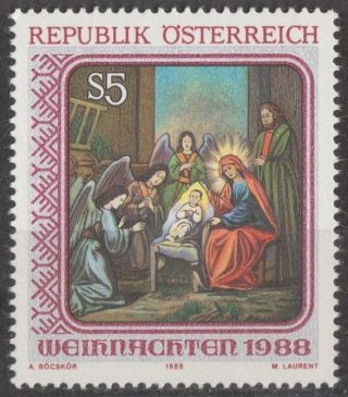 Austria 1988 Stamp - Christmas Nativity St Barbara ' S Church Vienna photo