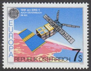 Austria 1991 Stamp - Europa Cept Europe In Space Ers - 1 Satellite photo