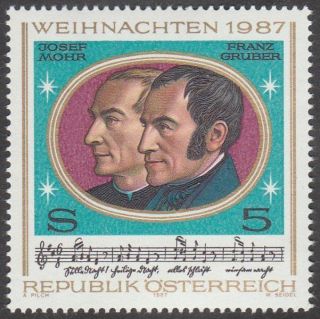 Austria 1987 Stamp - Christmas Composers Mohr And Gruber Silent Night photo