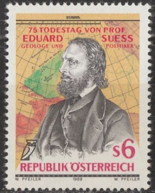 Austria 1989 Stamp - Geologist And Politician Eduard Suess photo