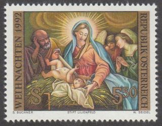 Austria 1992 Stamp - Christmas Birth Of Christ Johann Georg Schmidt photo