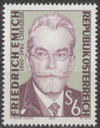 Austria 1990 Stamp - Microchemist Friedrich Emich photo