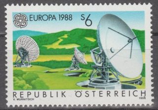 Austria 1988 Stamp - Europa Cept Telecommunications Dish Aerials Aflenz photo
