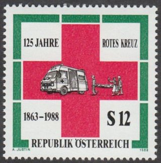 Austria 1988 Stamp - 125th Anniversary Red Cross Volkswagen Ambulance photo
