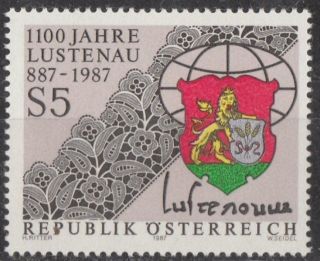 Austria 1987 Stamp - 1100th Anniversary Lustenau (lace And Arms) photo