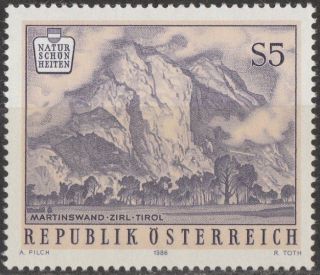 Austria 1986 Stamp - Natural Beauty Spots Martinswand Mountain Zirl photo