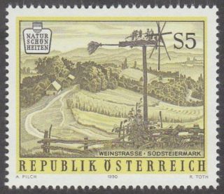 Austria 1990 Stamp - Natural Beauty Spots South Styrian Vineyards photo