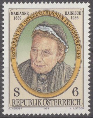 Austria 1989 Stamp - Women ' S Rights Activist Marianne Hainich photo