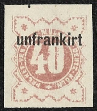 + 1888 Mullheim Nrw Germany 40pf Local Imperf.  Post - Due Ovp.  Unfrankirt Gb Design photo