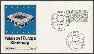 Fdc 1977 Germany - Inauguration Palais De L ' Europe Strasbourg Folio - Print photo