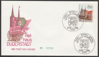 Fdc 1984 Germany - 750th Anniversary Town Hall (rathaus) Duderstadt photo
