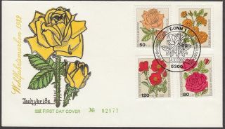 Fdc 1982 Germany - Garden Roses Hybrid Tea (floribunda Bourbon Polyantha) photo