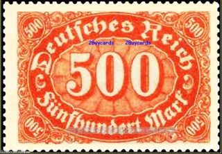 Germany 1922 Vintage World War I Deutsche Reich Wwi 500 Mark Mlh Orange Stamp photo
