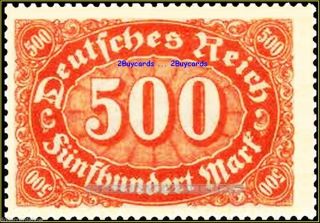 Germany 1922 Vintage World War I Deutsche Reich Wwi 500 Mark Orange Stamp photo