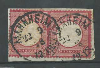 Germany - 1872 - Sg25 - Cv £ 9.  50 - - On Piece - Mannheim photo