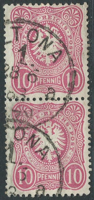 Philacall Germany 1875 Dt.  Reich Mi 33 A Vertical Pair Numbers F (226 photo