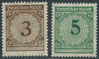 Philacall Germany 1923 Dt.  Reich Mi 338 - 339 P Numbers Vf (049 photo