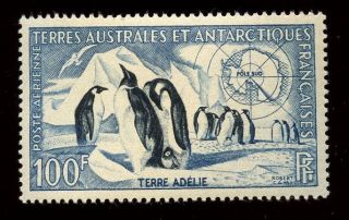 France Cols.  Antarctic Territory 1956 Air 100f Penguins Umnh photo