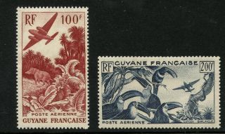 France Cols.  Guinea 1947 Airs 100f + 200f Umnh photo
