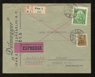 Hungary Express Registered Advertising Envelope 1936 Delmagyar photo
