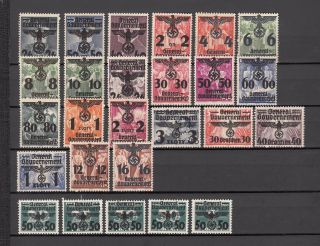 3.  Reich Generalgouvernement Swastika & Eagle 1940 Overprintstamps Mh / Mlh photo